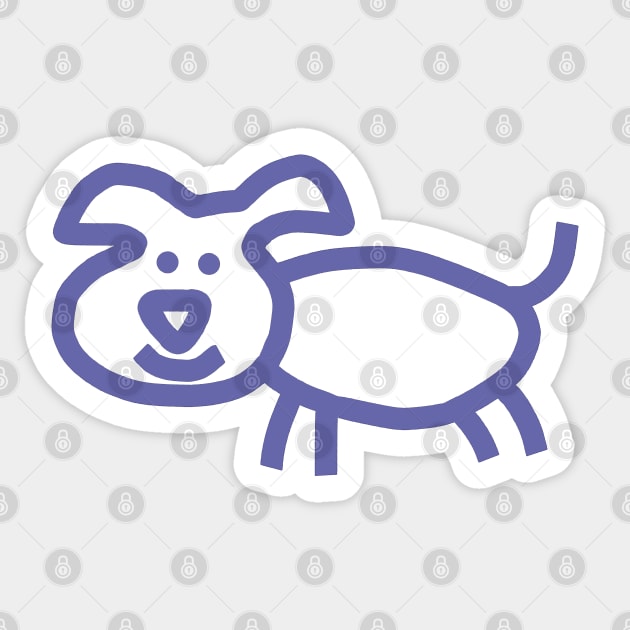 Very Peri Periwinkle Blue Line Puppy Dog Color of the Year 2022 Sticker by ellenhenryart